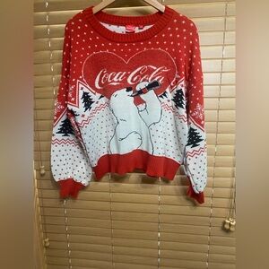 Coca Cola Polar Bear Holiday Unisex Sweater Official Licensed Product Sz. L EUC